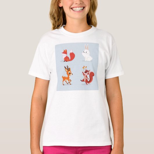 "Autumn Critters" - Gezellige & Schattigee Herfst T-shirt (Voorkant)