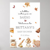 Autumn Cutie Pie Baking Baby shower Welkomstbord Poster (Voorkant)