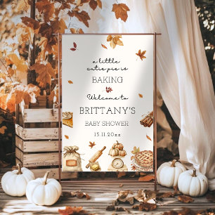 Autumn Cutie Pie Baking Baby shower Welkomstbord Poster