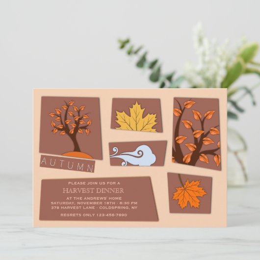 Autumn Cutouts-uitnodiging Kaart (Staand voorkant)