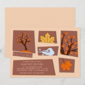 Autumn Cutouts-uitnodiging Kaart (Voorkant / Achterkant)