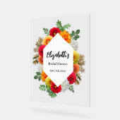 Autumn Dahlia Floral Herfst Vrijgezellenfeest Acryl Bord (Hoek)