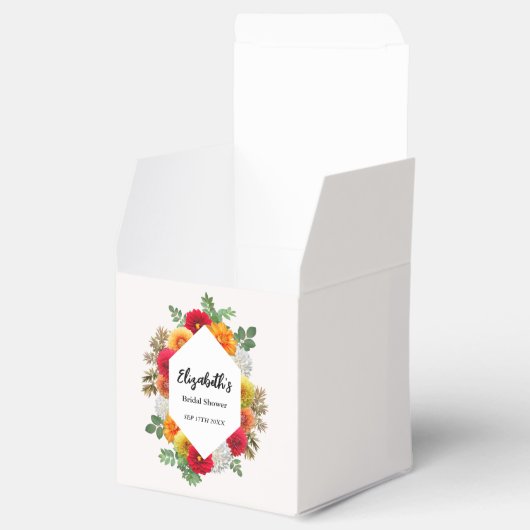 Autumn Dahlia Floral Herfst Vrijgezellenfeest Bedankdoosjes (Geopend)