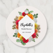 Autumn Dahlia Floral Herfst Vrijgezellenfeest Bedankjes Labels (Voorkant)