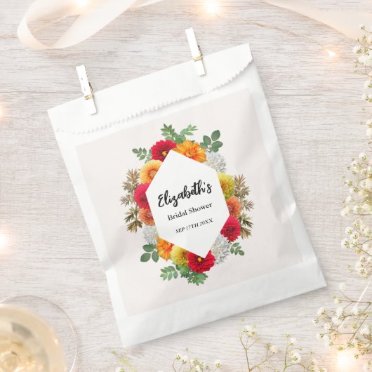 Autumn Dahlia Floral Herfst Vrijgezellenfeest Bedankzakje (Geknipt)