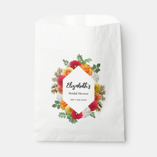 Autumn Dahlia Floral Herfst Vrijgezellenfeest Bedankzakje (Voorkant)