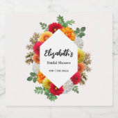 Autumn Dahlia Floral Herfst Vrijgezellenfeest Bier Etiket (Enkel label)