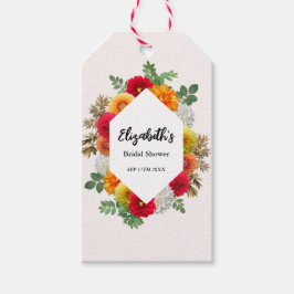 Autumn Dahlia Floral Herfst Vrijgezellenfeest Cadeaulabel