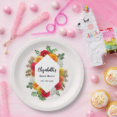 Autumn Dahlia Floral Herfst Vrijgezellenfeest Papieren Bordje (Feest)