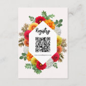 Autumn Dahlia Floral Herfst Vrijgezellenfeest Regi Informatiekaartje (Voorkant)