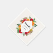 Autumn Dahlia Floral Herfst Vrijgezellenfeest Servet (Hoek)