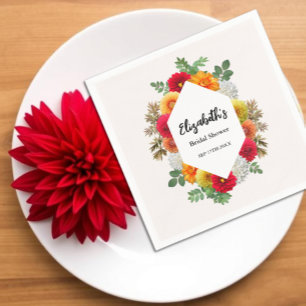 Autumn Dahlia Floral Herfst Vrijgezellenfeest Servet