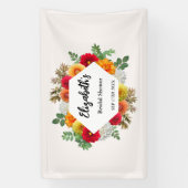 Autumn Dahlia Floral Herfst Vrijgezellenfeest Spandoek (Verticaal)