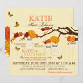 Autumn Dahlias Branches Jars Wedding Invitation Kaart (Voorkant / Achterkant)