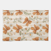 Autumn Daisy and Bow Floral Pattern Theedoek (Horizontaal)