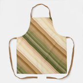 Autumn Daisy Brown, Cream en Green Stripe Schort (Voorkant)