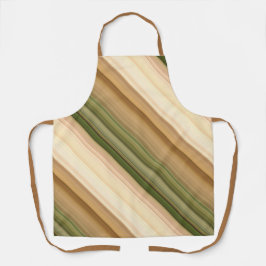 Autumn Daisy Brown, Cream en Green Stripe Schort