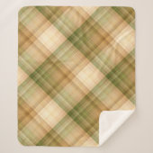 Autumn Daisy Cream en Green Plaid Sherpa Deken (Voorkant)