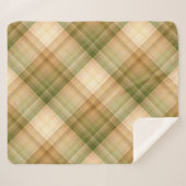 Autumn Daisy Cream en Green Plaid Sherpa Deken (Voorkant (horizontaal))