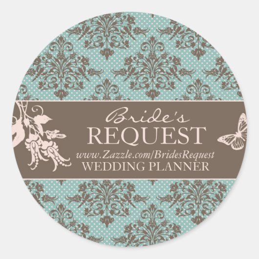 Autumn Damask Business Sticker (Voorkant)