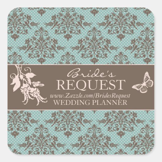 Autumn Damask Business Sticker 2 (Voorkant)