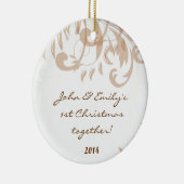 Autumn Damask Herfst Personalized Name Ornament (Rechts)