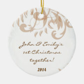 Autumn Damask Herfst Personalized Name Ornament (Voorkant)