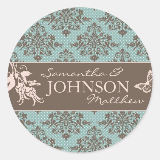 Autumn Damask Sticker (Voorkant)