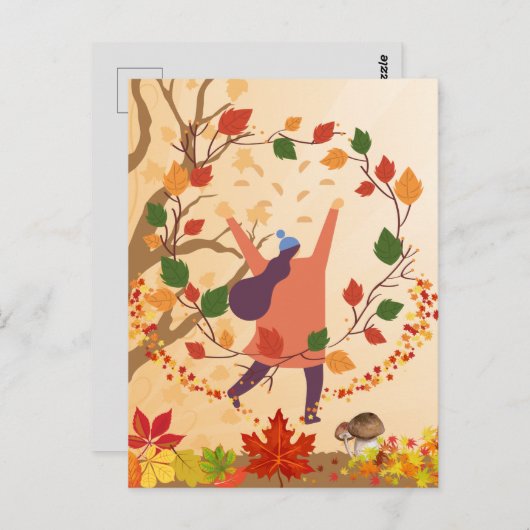 Autumn Dance Briefkaart (Voorkant / Achterkant)