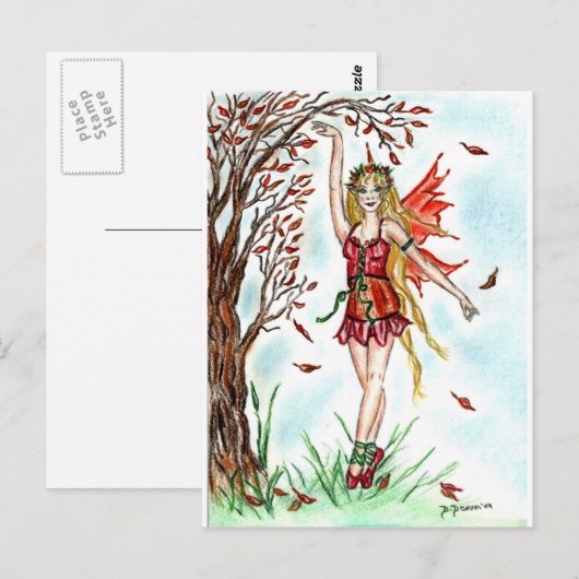 Autumn Dance Fairy Briefkaart (Voorkant / Achterkant)