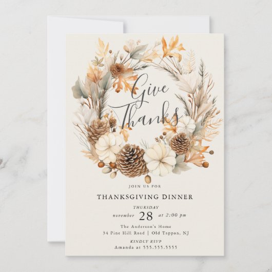 Autumn Dankbaarheid Thanksgiving Kaart (Voorkant)