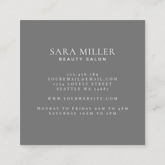 Autumn Dark Moody Floral Bouquet Vierkante Visitekaartje (Achterkant)