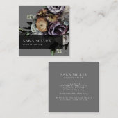 Autumn Dark Moody Floral Bouquet Vierkante Visitekaartje (Voorkant / Achterkant)