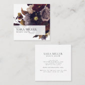 Autumn Dark Moody Floral Bouquet Vierkante Visitekaartje (Voorkant / Achterkant)