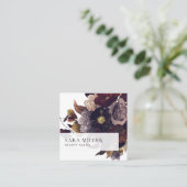 Autumn Dark Moody Floral Bouquet Vierkante Visitekaartje (Staand voorkant)