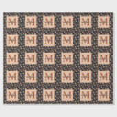Autumn Dark Moody Terracotta Floral Monogram Name Cadeaupapier (Vlak)
