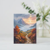 Autumn Daydreams | Fall Mountain Landscape Painted Briefkaart (Staand voorkant)