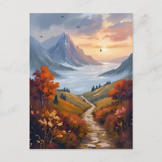 Autumn Daydreams | Fall Mountain Landscape Painted Briefkaart (Voorkant)