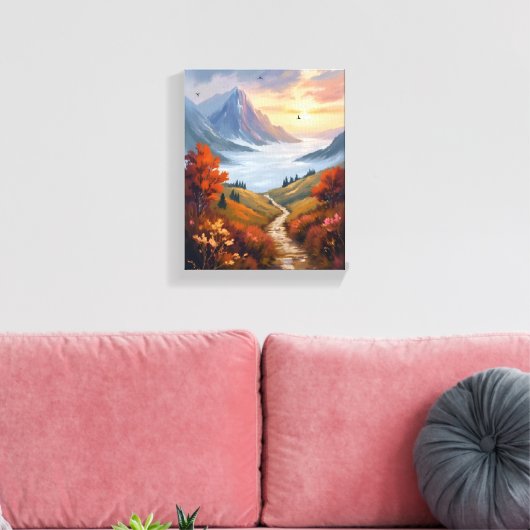 Autumn Daydreams | Fall Mountain Landscape Painted Canvas Afdruk (Insitu (Woonkamer))