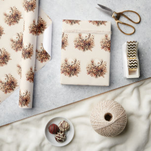 Autumn Deer Antler Bouquet Cadeaupapier