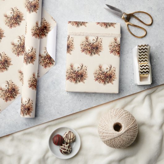 Autumn Deer Antler Bouquet Cadeaupapier (Crafts)