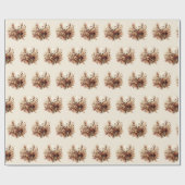 Autumn Deer Antler Bouquet Cadeaupapier (Vlak)