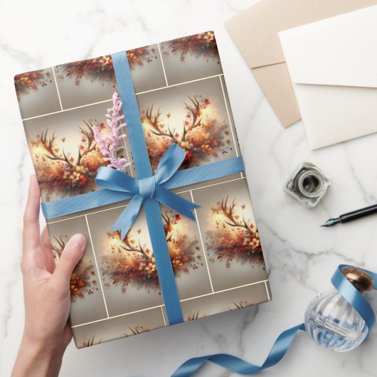 Autumn Deer Antler Bouquet Cadeaupapier (Geschenken)