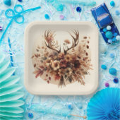 Autumn Deer Antler Bouquet Papieren Bordje (Feest)