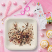 Autumn Deer Antler Bouquet Papieren Bordje (Feest)