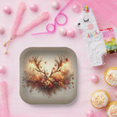 Autumn Deer Antler Bouquet Papieren Bordje (Feest)