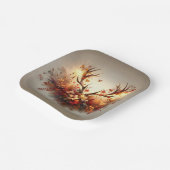 Autumn Deer Antler Bouquet Papieren Bordje (Gebogen)