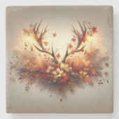 Autumn Deer Antler Bouquet Stenen Onderzetter (Voorkant)