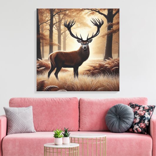 Autumn Deer Canvas Art (Insitu (Woonkamer))