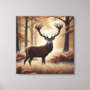 Autumn Deer Canvas Art Afdruk